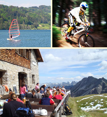 Windsurfing und Mountainbiking